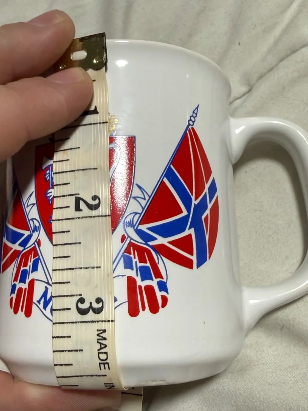 Norway Norge Flag & Coat of Arms Crest White Ceramic Mug with Handle